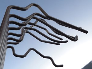 Ornamental Tube Rolling 4 Inch Stainless Steel Pipe - Chicago Art Sculpture